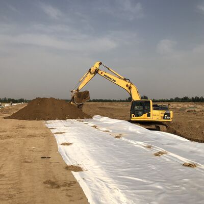 Hoge-taaiheid Hoge sterkte PET Polyester Materiaal Filament Geweven Geotextiel Stof voor Tunnel Bodem Fundering Versterking