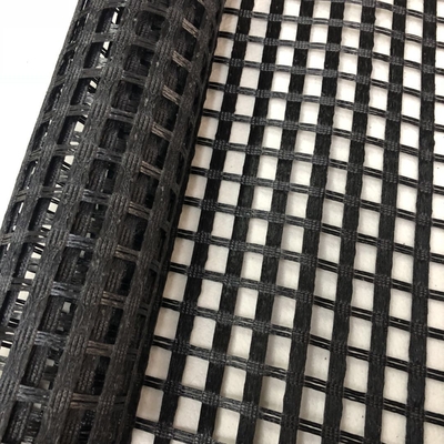 Zwarte Grondstabilisatie Mesh Fiberglass Geogrid voor Cementbestrating