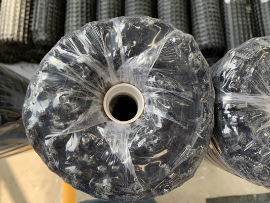 Zwarte Grondstabilisatie Mesh Fiberglass Geogrid voor Cementbestrating