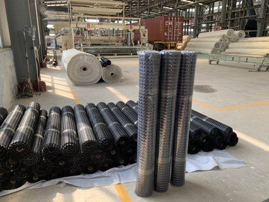 Zwarte Grondstabilisatie Mesh Fiberglass Geogrid voor Cementbestrating