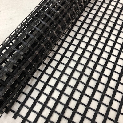 Zwart Mesh Fiberglass Geogrid voor de Stabilisatie van de Bestratingsgrond