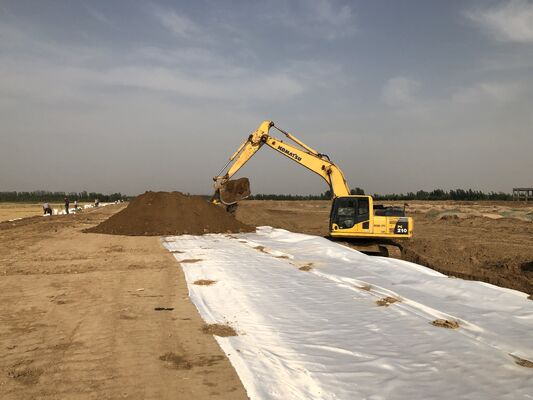 Polyester polypropyleen geweven geotextiel treksterkte 50KNm 1200KNm ontworpen voor zware bodemversterking en erosiebestrijding