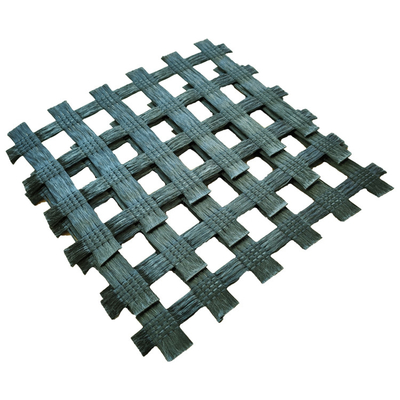 De zwarte Gebreide Stof 25KN 50KN 100KN van Glasvezelgeogrid voor Behoudende Muurweg