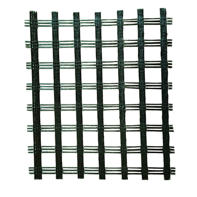 De zwarte Gebreide Stof 25KN 50KN 100KN van Glasvezelgeogrid voor Behoudende Muurweg
